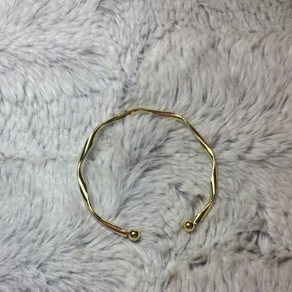 Elegant Gold-Tone Twisted Bangle Bracelet